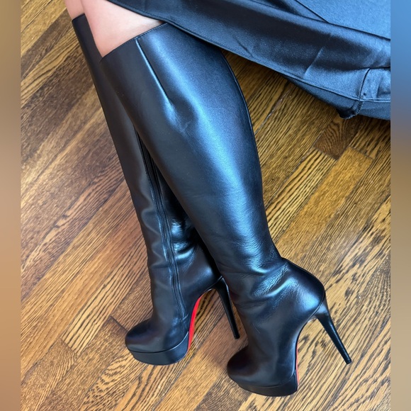 Christian Louboutin bianca  Botta  black leather knee boots 38.5 IT - Picture 11 of 16